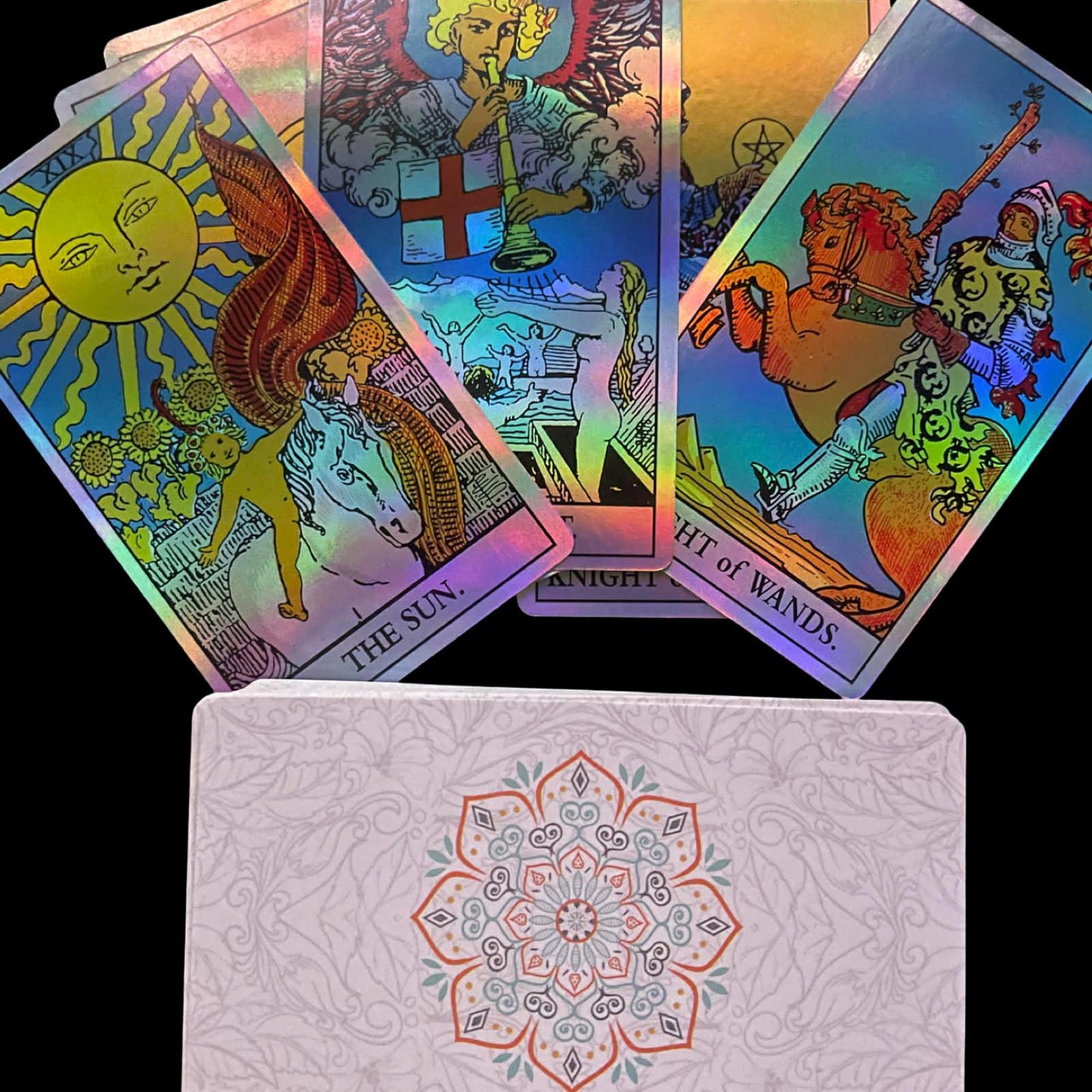 Holographic Tarot by A.E. Waite – 78 Card Rider Waite Smith Deck with Hologram Effect for Tarot Reading & Divination