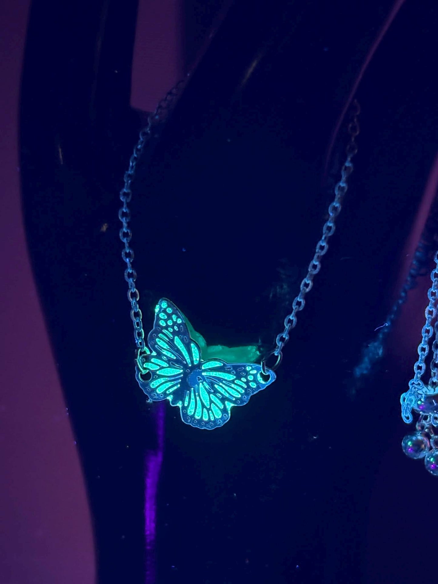 Glowing Turquoise "Butterfly Bracelet" | It Glows In The Dark | Phosphorescent Effect | Adjustable Insect Luminous Jewelry