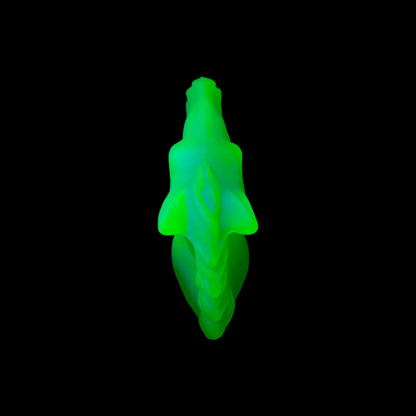 Glowing Uranium Glass Horse Figurine | Matte Yellow Vaseline Animal Statue | UV Reactive Depression Glass | Art Deco Collector’s Piece