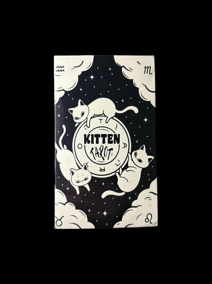 Cute Kitty Tarot Deck | 78 Black & White Cards | Cat Lover Gift | Mystical Tarot Cards | Unique Divination Deck | Gothic Cat Design
