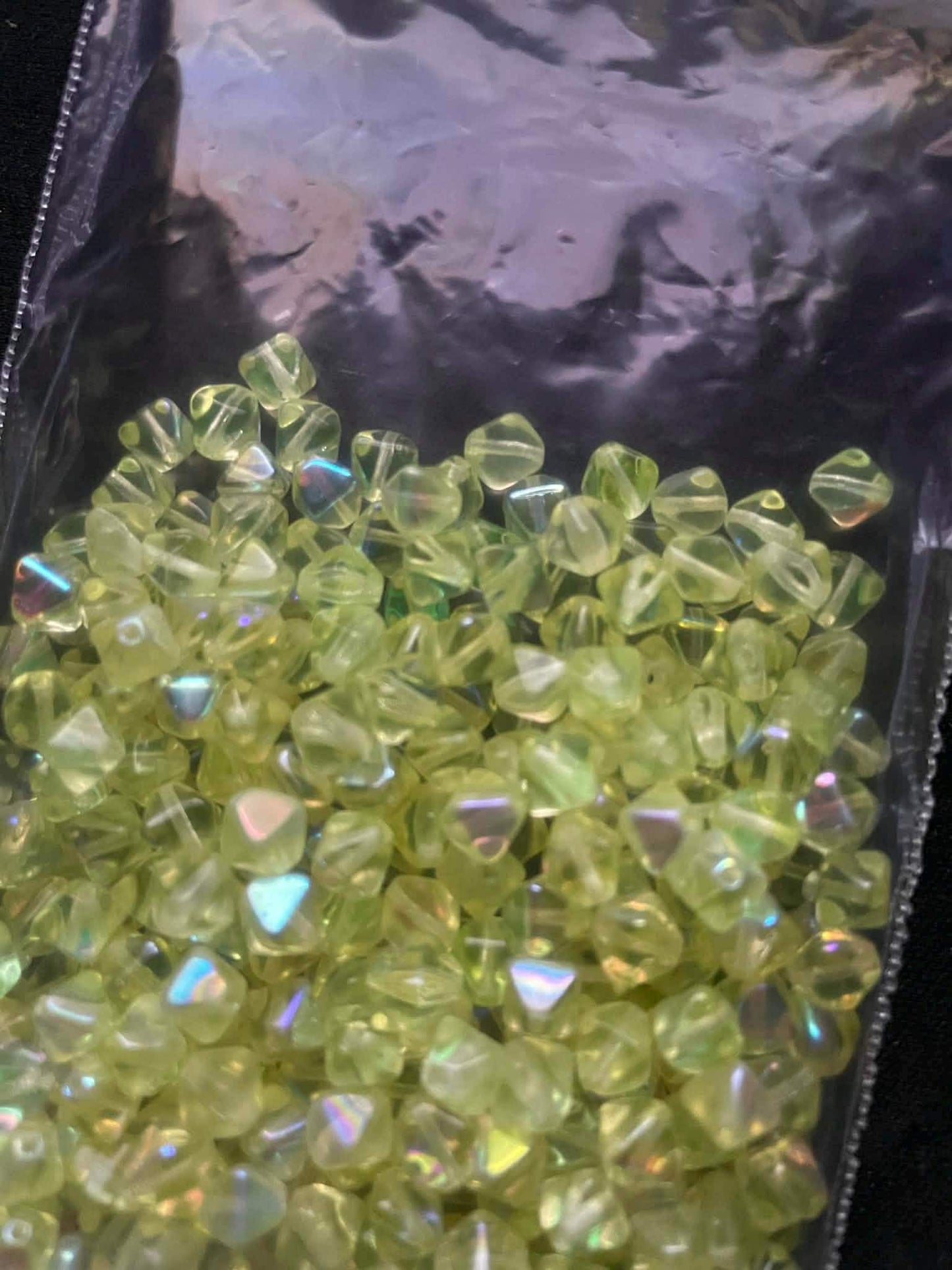 Uranium Glass (Bicone Beads 6mm) | Yellow Czech UV Glowing Reactive Vaseline Glass | 10pcs for Jewelry Making, DIY Crafts & Supplies