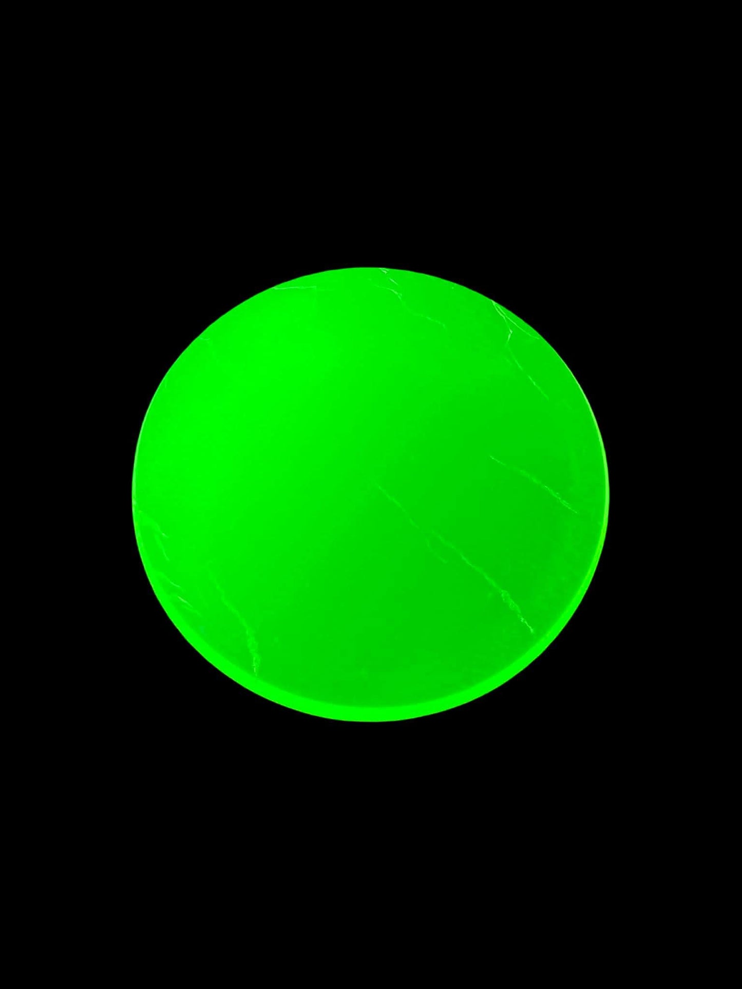 Uranium Glass (Cabochon) 18x18mm | UV Reactive Vaseline Glass | Round Yellowish Opal Gemstone for Jewelry Making, DIY Crafts & Supplies