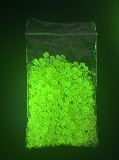 Uranium Glass (Bicone Beads 6mm) | Yellow Czech UV Glowing Reactive Vaseline Glass | 10pcs for Jewelry Making, DIY Crafts & Supplies