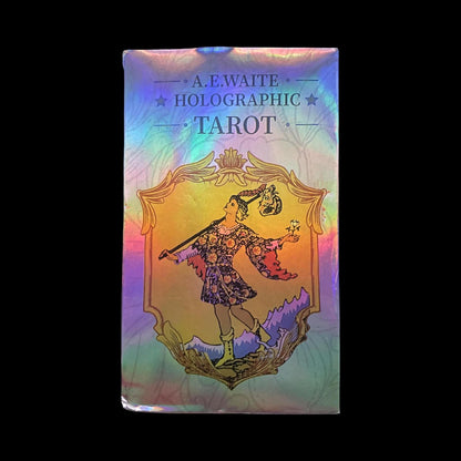 Holographic Tarot by A.E. Waite – 78 Card Rider Waite Smith Deck with Hologram Effect for Tarot Reading & Divination