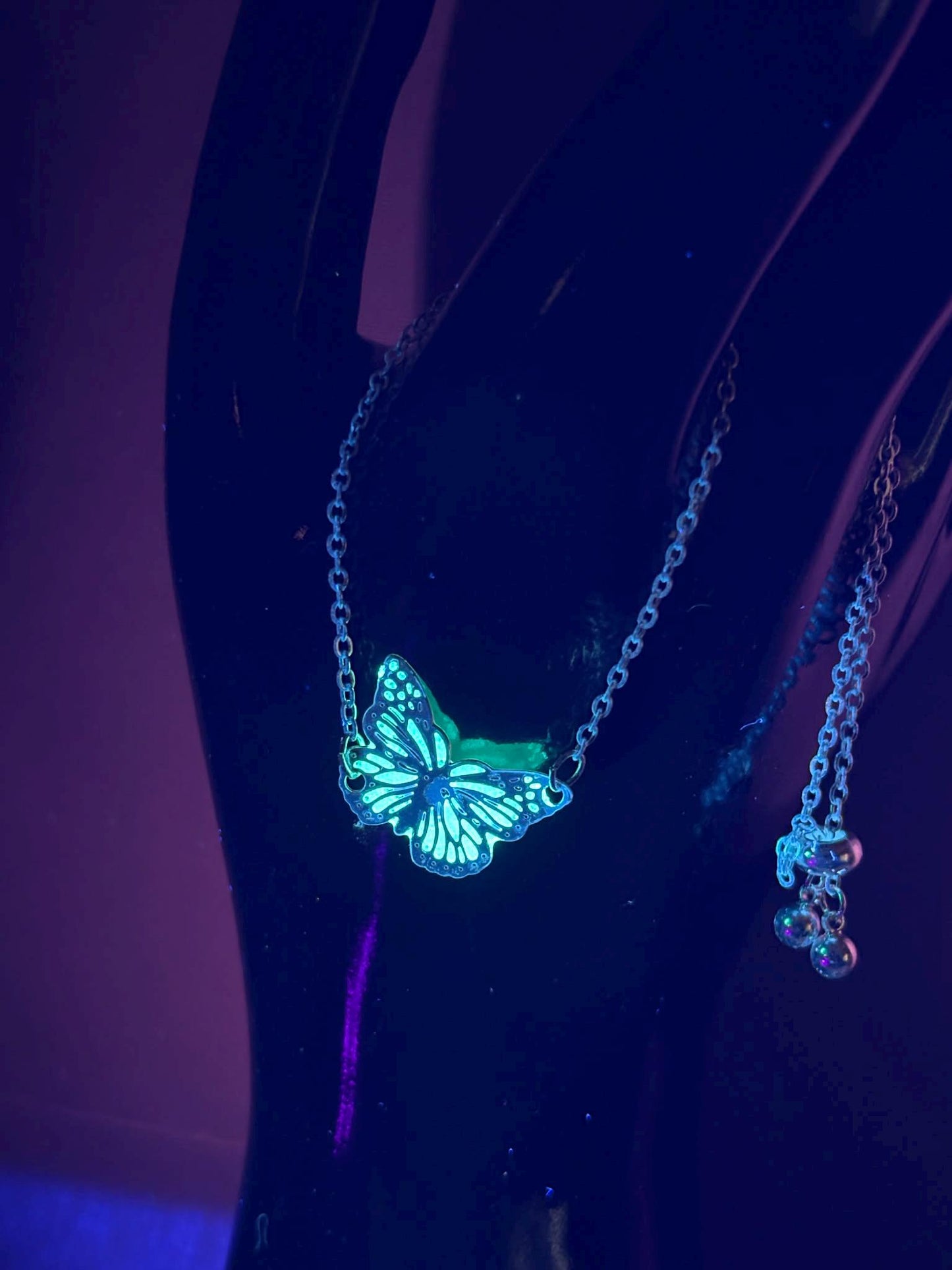 Glowing Turquoise "Butterfly Bracelet" | It Glows In The Dark | Phosphorescent Effect | Adjustable Insect Luminous Jewelry