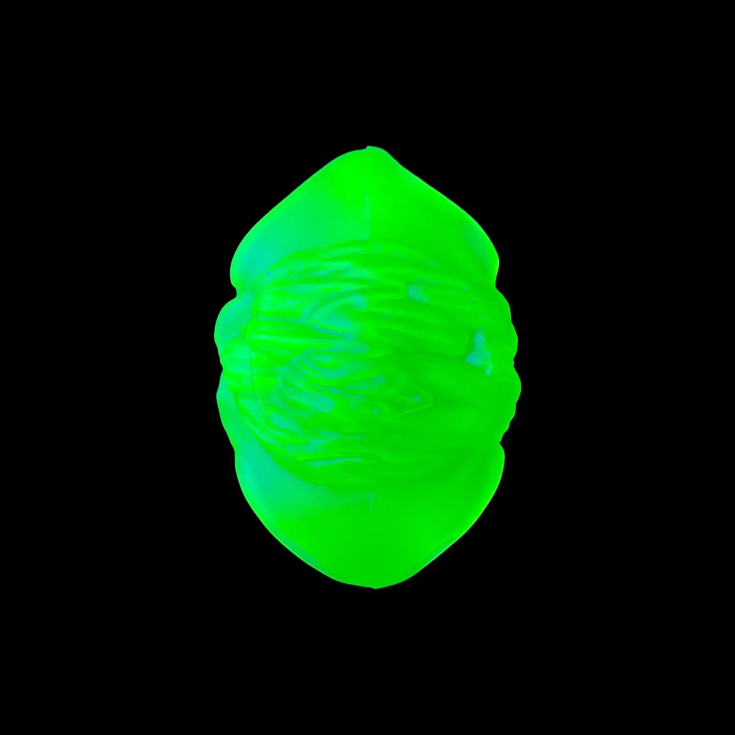 Mini Uranium Glass Medusa Head by Versace | Small Rosenthal Art Sculpture | Glows Neon Green Under UV Light | Vaseline Deco Glass Collectible