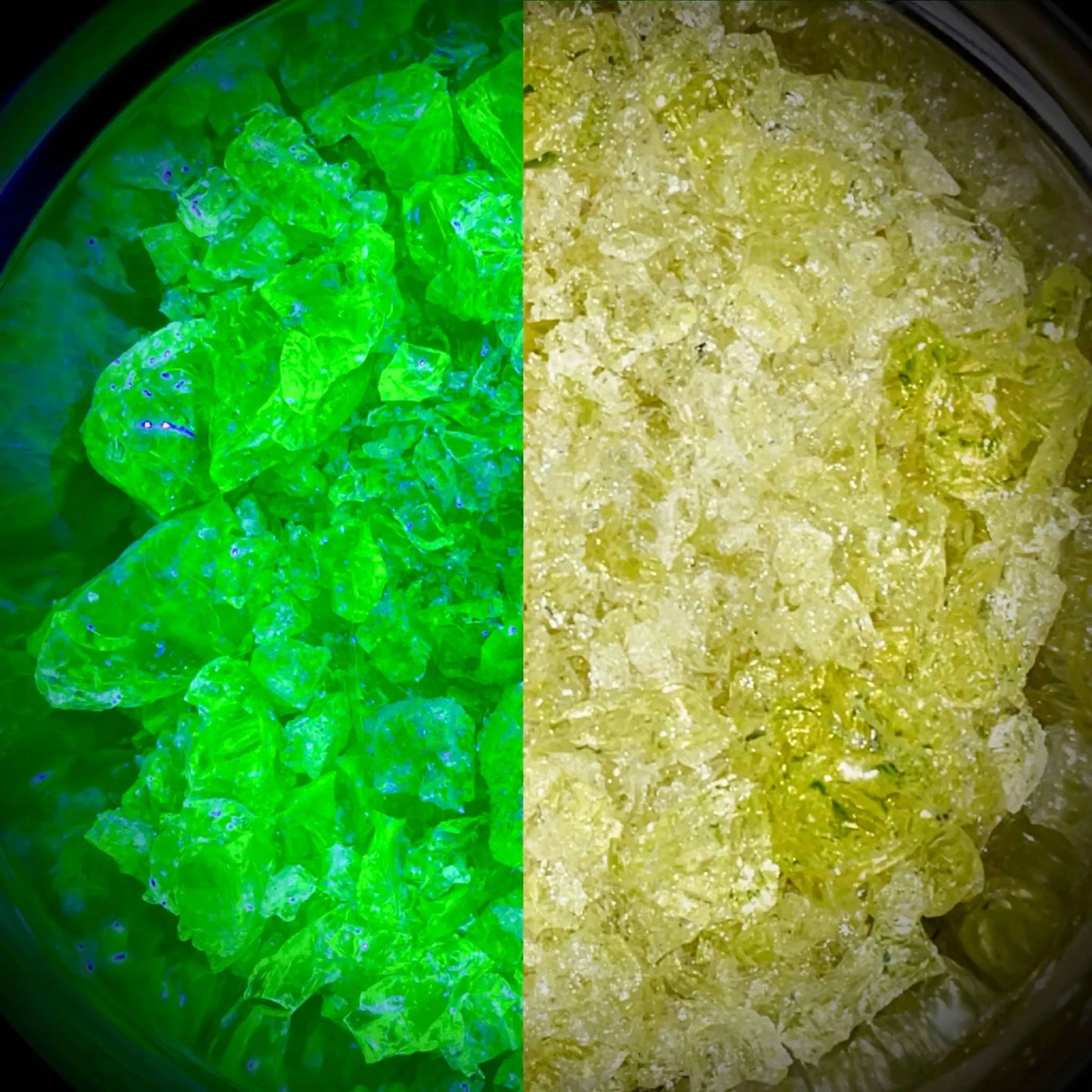 chips of vaseline glass